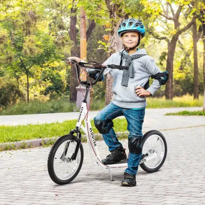 Sparkcykel för Barn med Handbroms, Vit