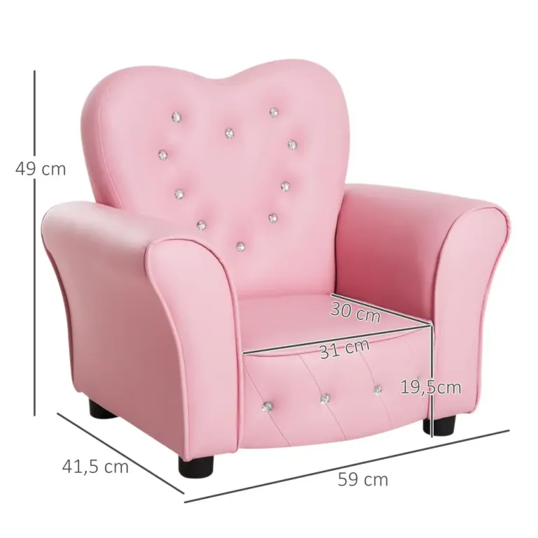 Barnfåtölj Hjärtformad Relax Rosa