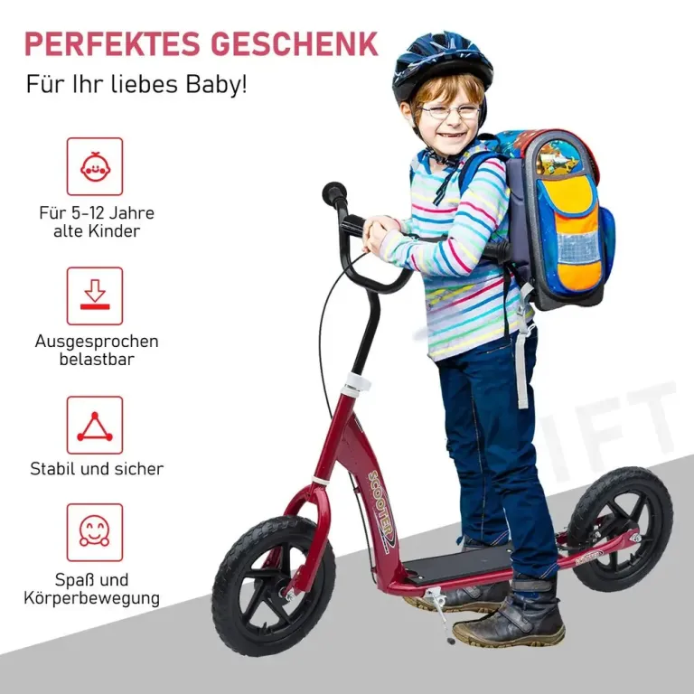 Barnsparkcykel med Bakbroms –88 cm Tums Höjdjusterbar