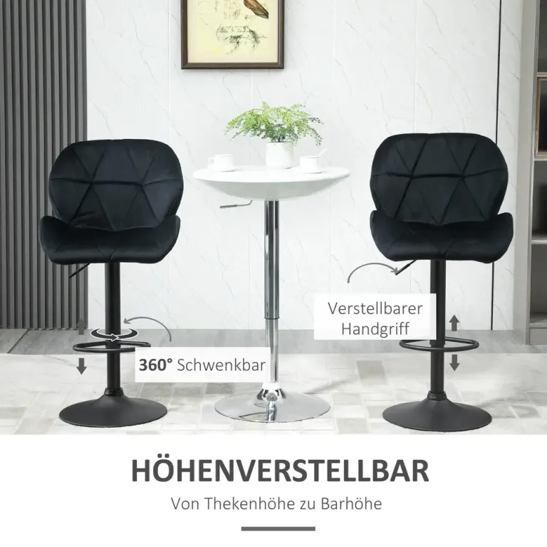 Barstolar i Konstläder 2-Pack -114,5 cm Ergonomisk Sammet Sits
