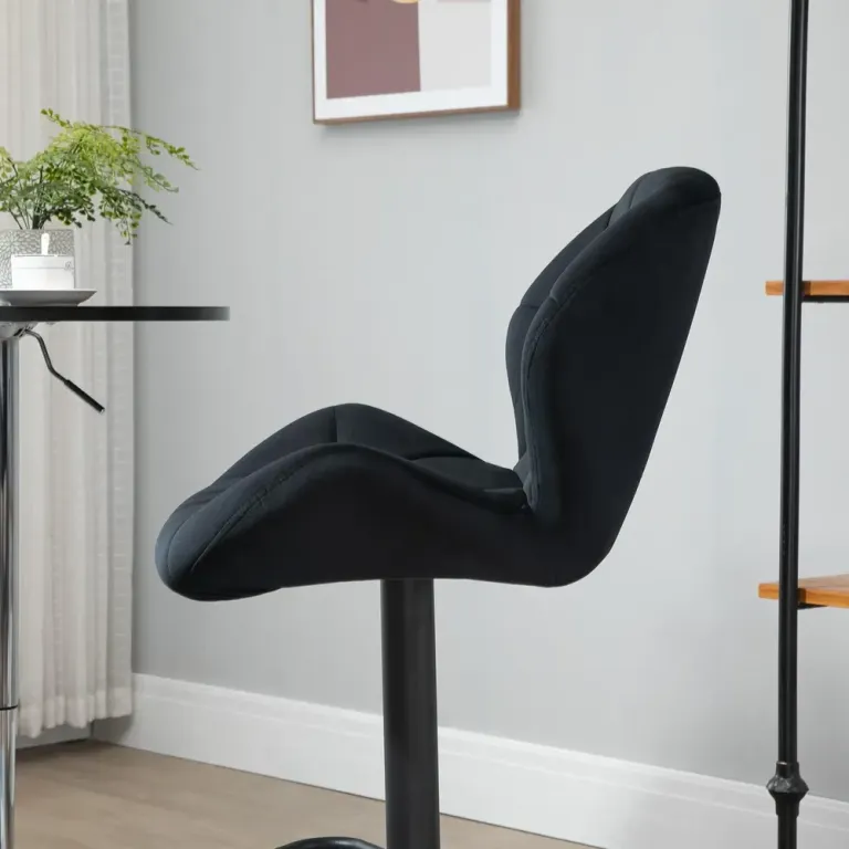 Barstolar i Konstläder 2-Pack -114,5 cm Ergonomisk Sammet Sits