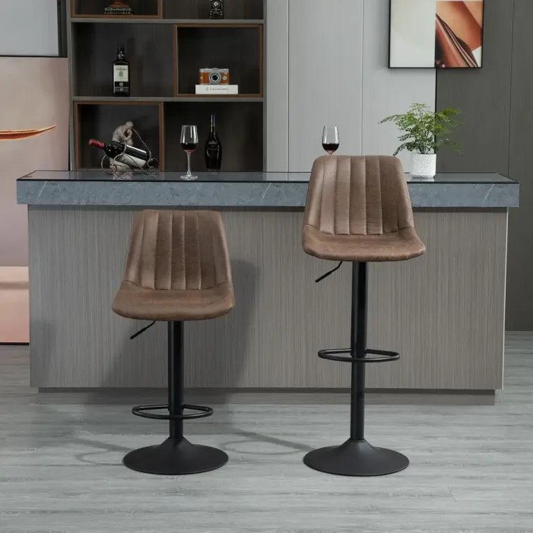 Barstolar Köksstolar Set om 2 Brun -110 cm Sänkbar