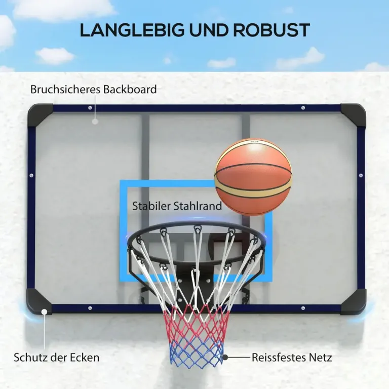 Basketbåge Basketkorg Väggmonterad Svart Väggfäste Rostfritt Stål