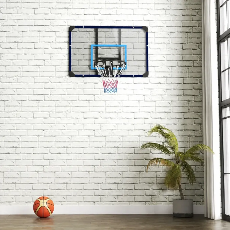 Basketbåge Basketkorg Väggmonterad Svart Väggfäste Rostfritt Stål