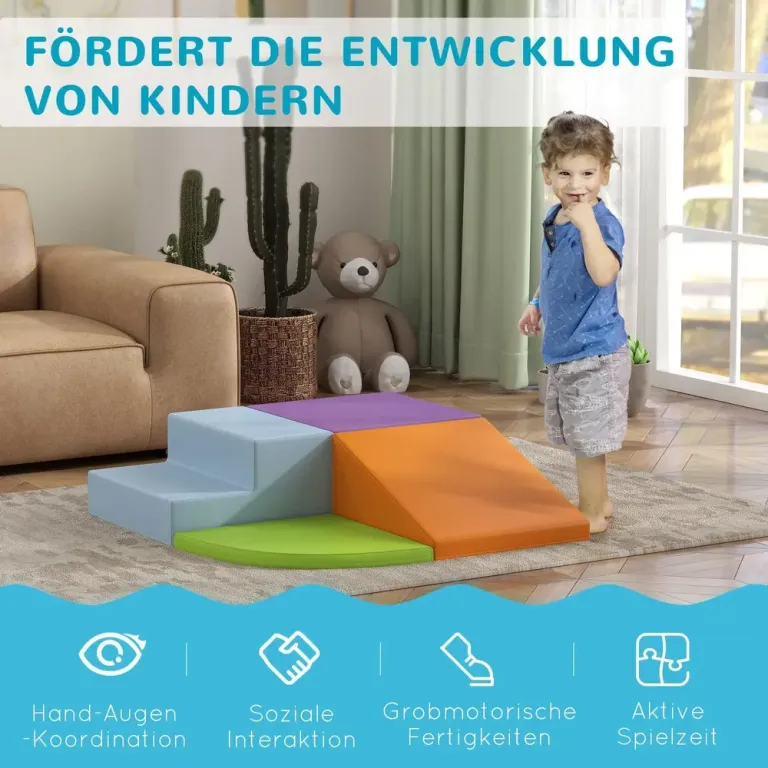 Mjuka Klätterklossar i Konstläder, Flerfärgade