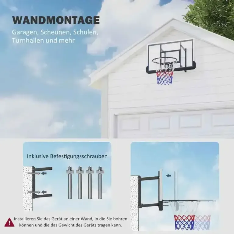 Basketkorg Basketbräda Svart av Stål och Plast 45 cm Väggmonterad
