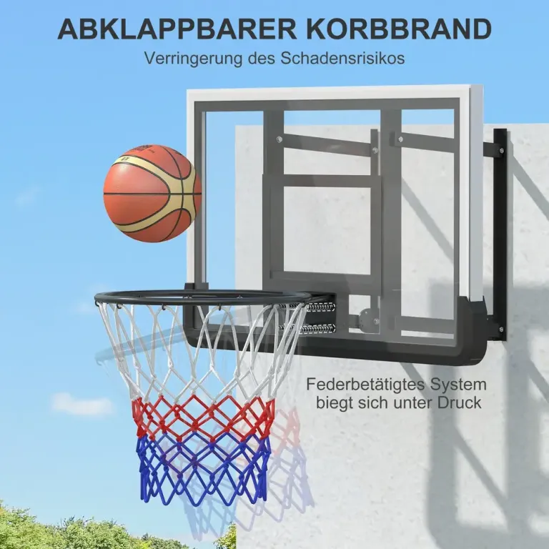 Basketkorg Basketbräda Svart av Stål och Plast 45 cm Väggmonterad