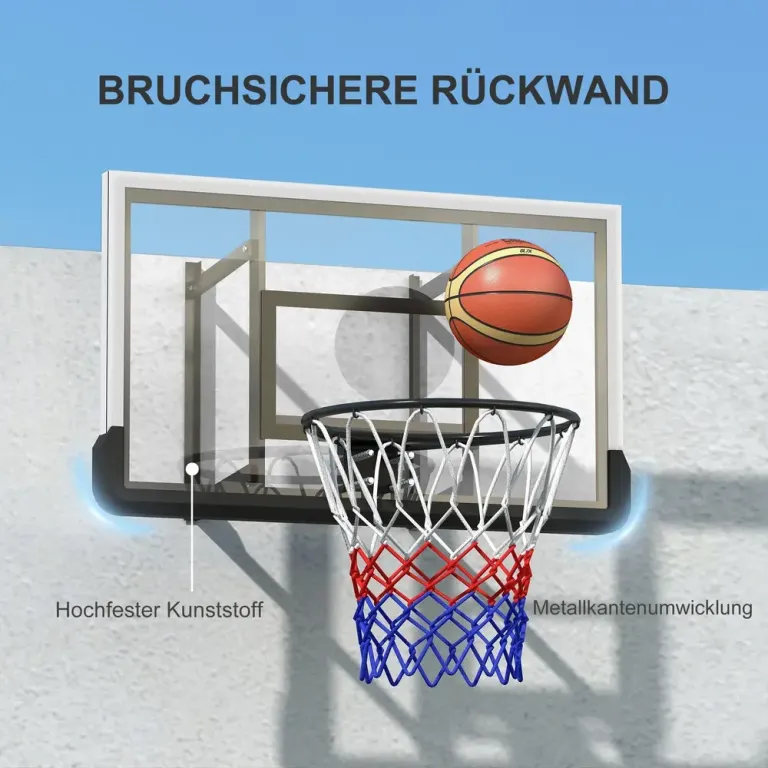 Basketkorg Basketbräda Svart av Stål och Plast 45 cm Väggmonterad