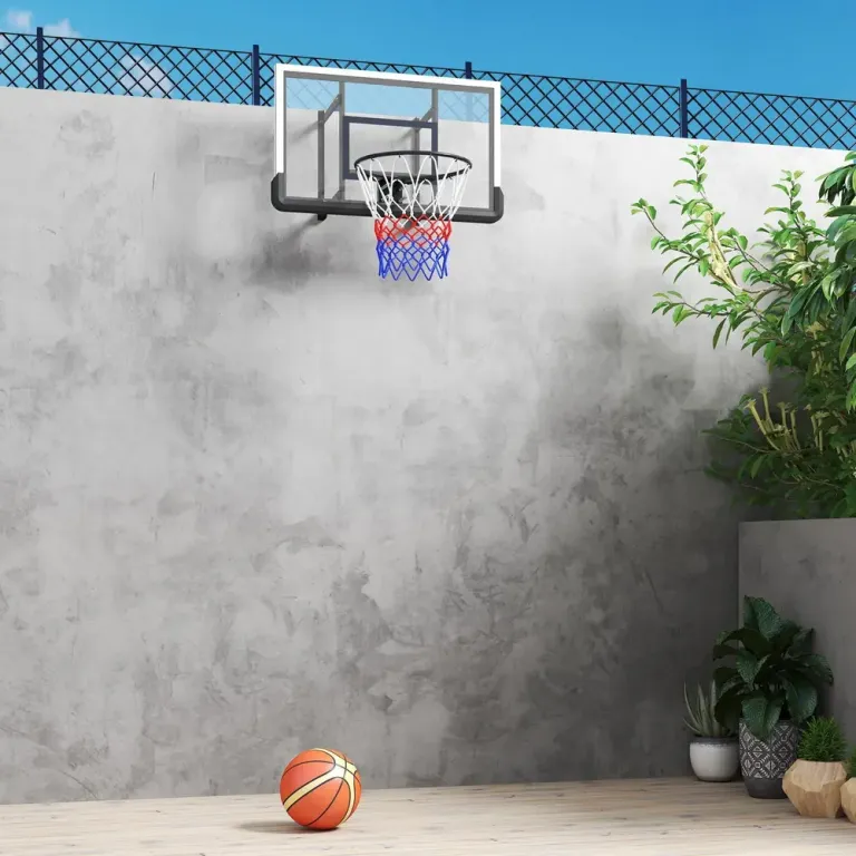 Basketkorg Basketbräda Svart av Stål och Plast 45 cm Väggmonterad