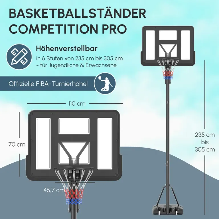 Basketkorg Basketstativ Höjdjusterbart Stativ Ställning Metallram
