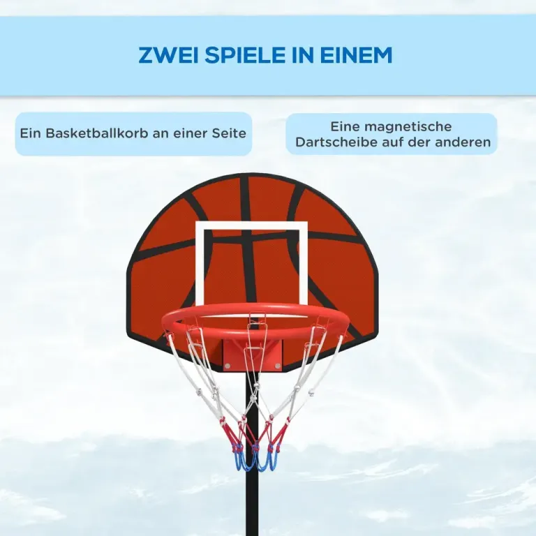Basketkorg Basketstativ Svart Röd av Metall Basketställ Magnetisk
