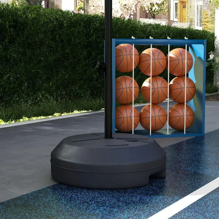 Basketkorg Basketstativ Svart Röd av Metall Basketställ Magnetisk