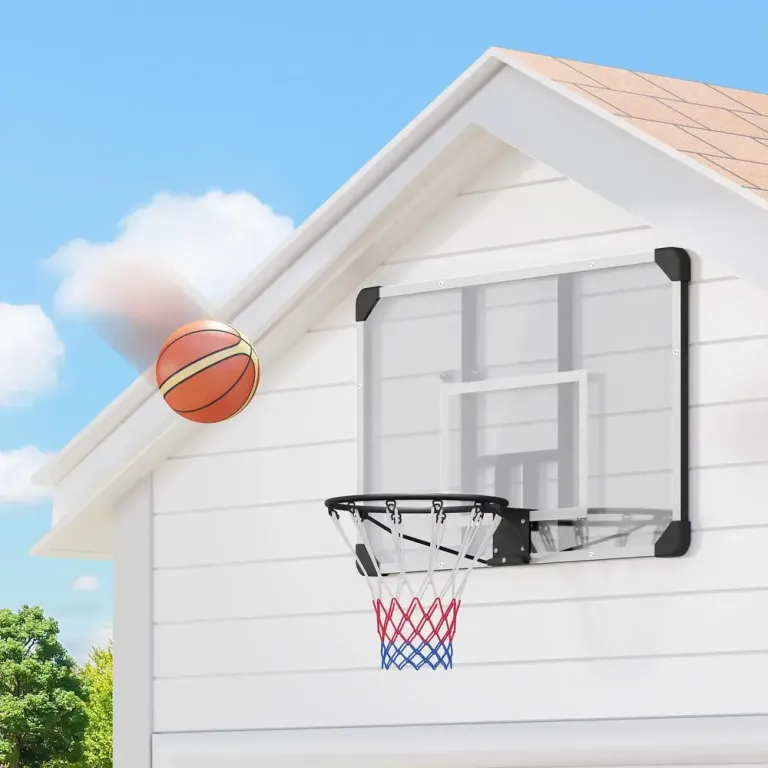 Basketkorg för Väggmontering med Bakplanka Vit Inomhus Utomhus