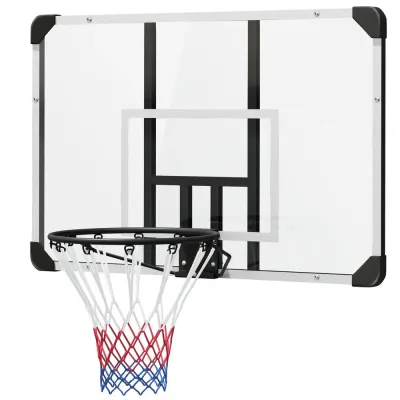 Basketkorg för Väggmontering med Bakplanka Vit Inomhus Utomhus