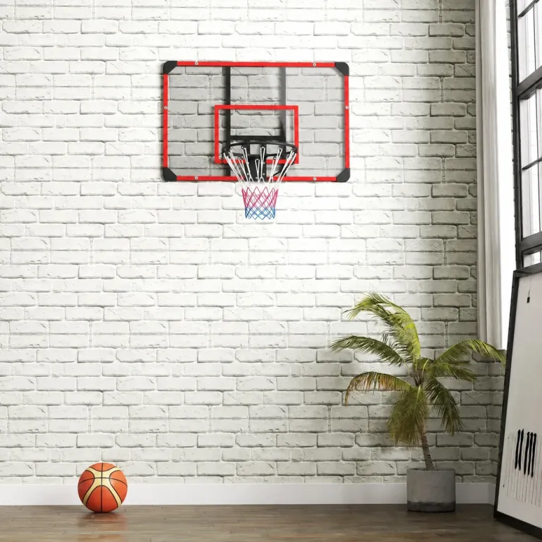 Basketkorg för Väggmontering, Röd Inomhus Utomhus Robust Bakpanel