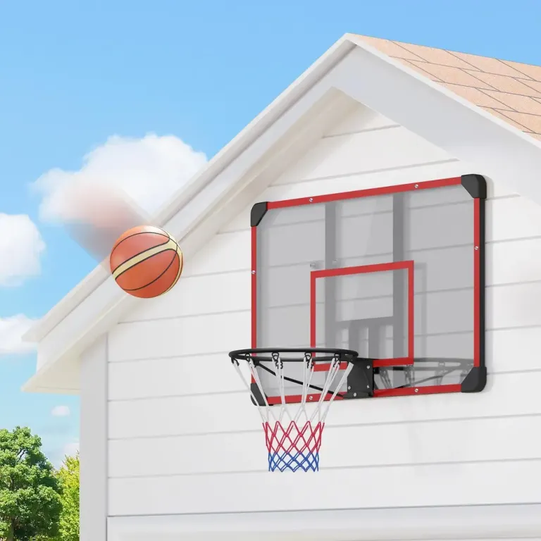 Basketkorg för Väggmontering, Röd Inomhus Utomhus Robust Bakpanel