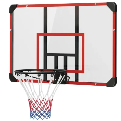 Basketkorg för Väggmontering, Röd Inomhus Utomhus Robust Bakpanel