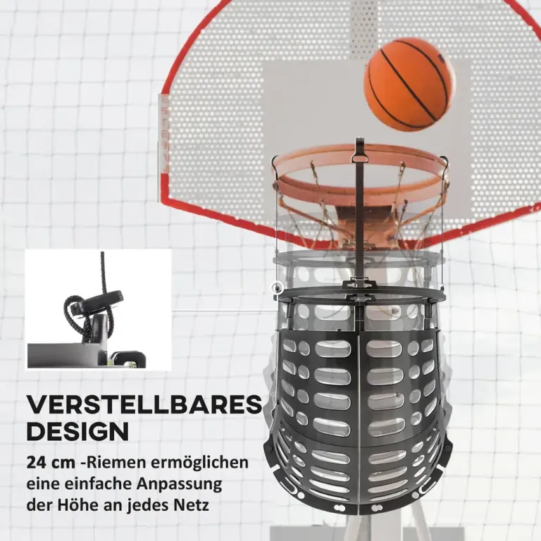 Basketrebounder Höjdjusterbar 360° Roterbar Svart