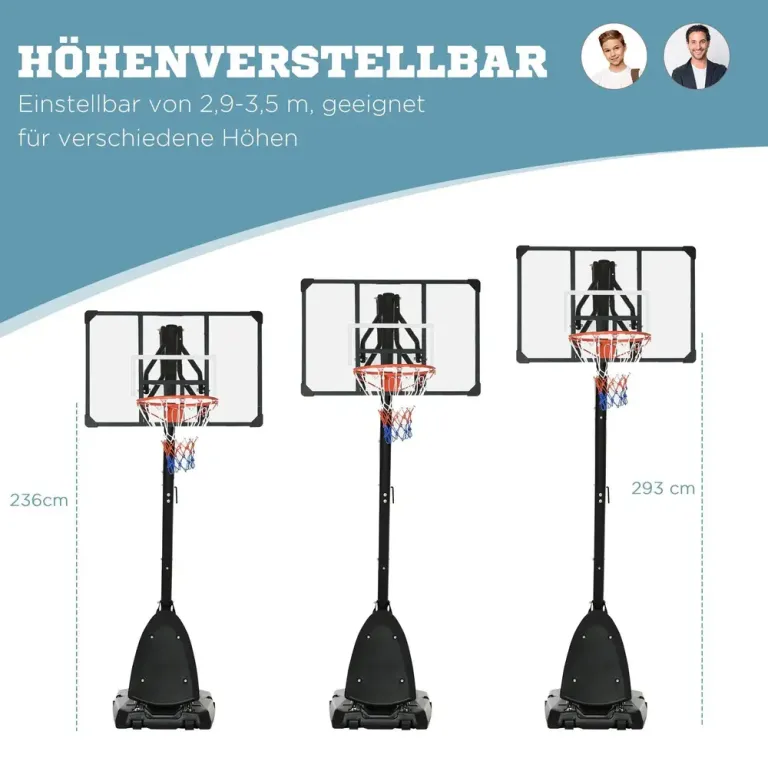 Basketstativ Basketkorg Svart av Stål och Plast Basketställning