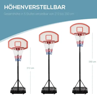 Basketstativ Höjdjusterbart Vattenfyllbar Bas Svart