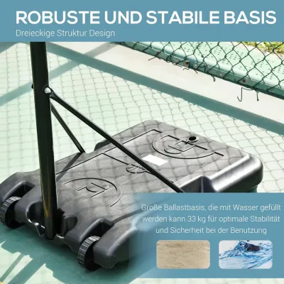Basketstativ Höjdjusterbart Vattenfyllbar Bas Svart