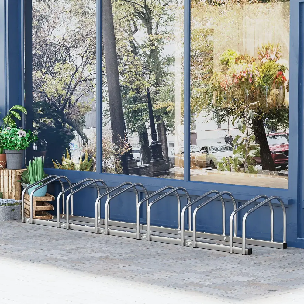 Cykelställ för 6 Cyklar Parkeringsställ 179 x 33 x 27 Cm