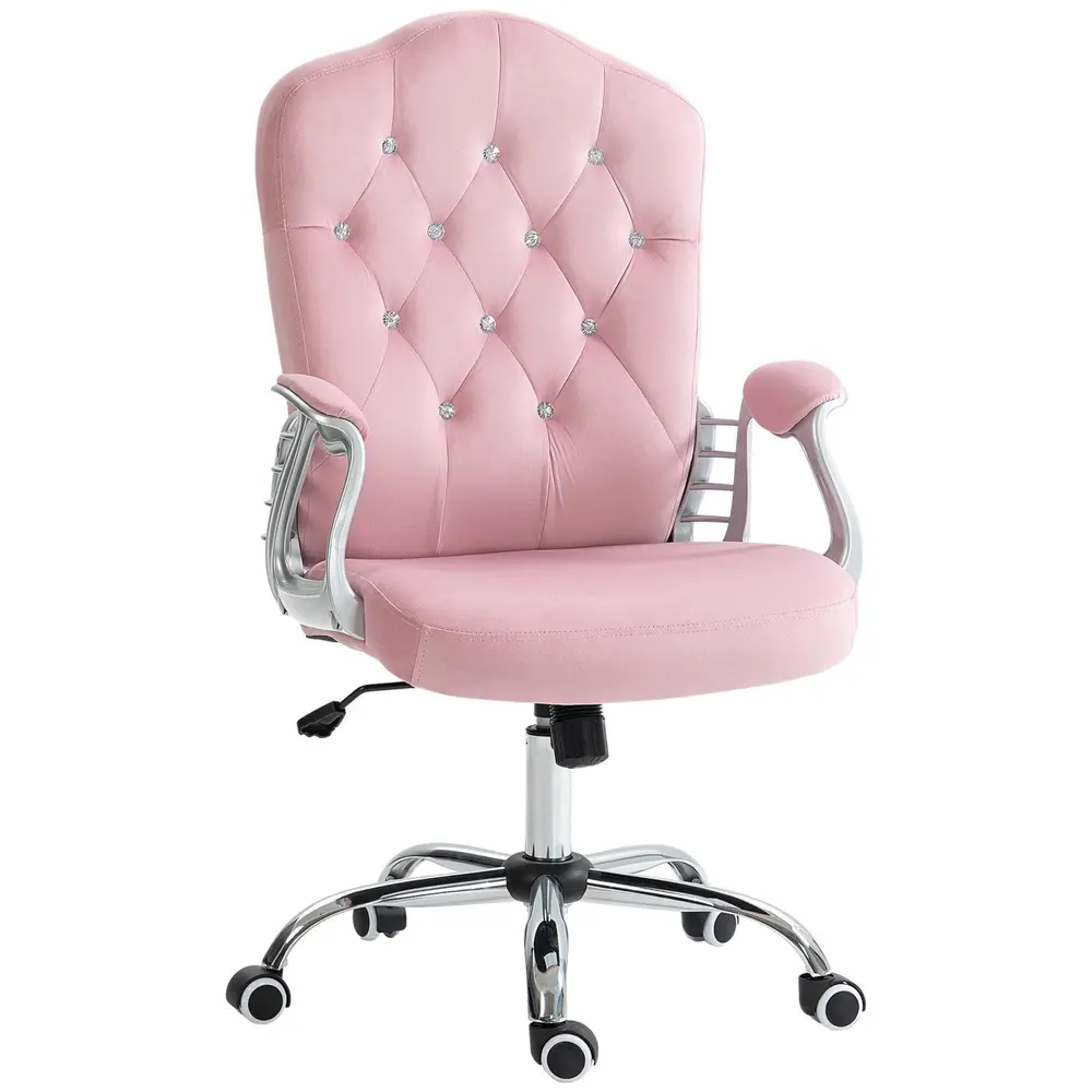 Kontorsstol Skrivbordsstol Rosa av Tyg och Metall