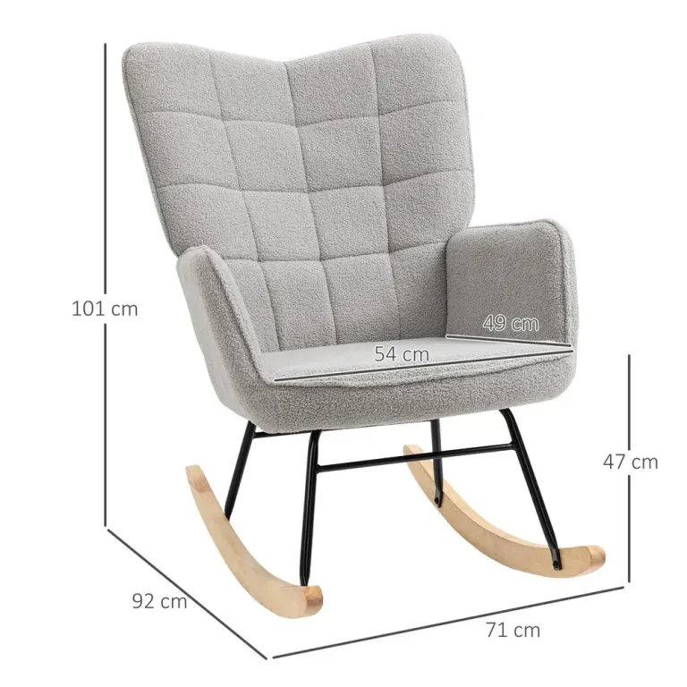 Gungstol Relaxstol Accentstol Ljusgrå 71 x 92 x 101 cm