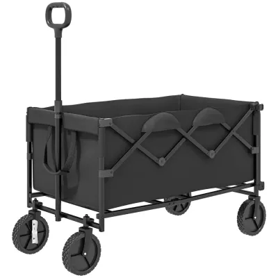 Hopfällbar Transportvagn med Avtagbar Presenning 100 kg