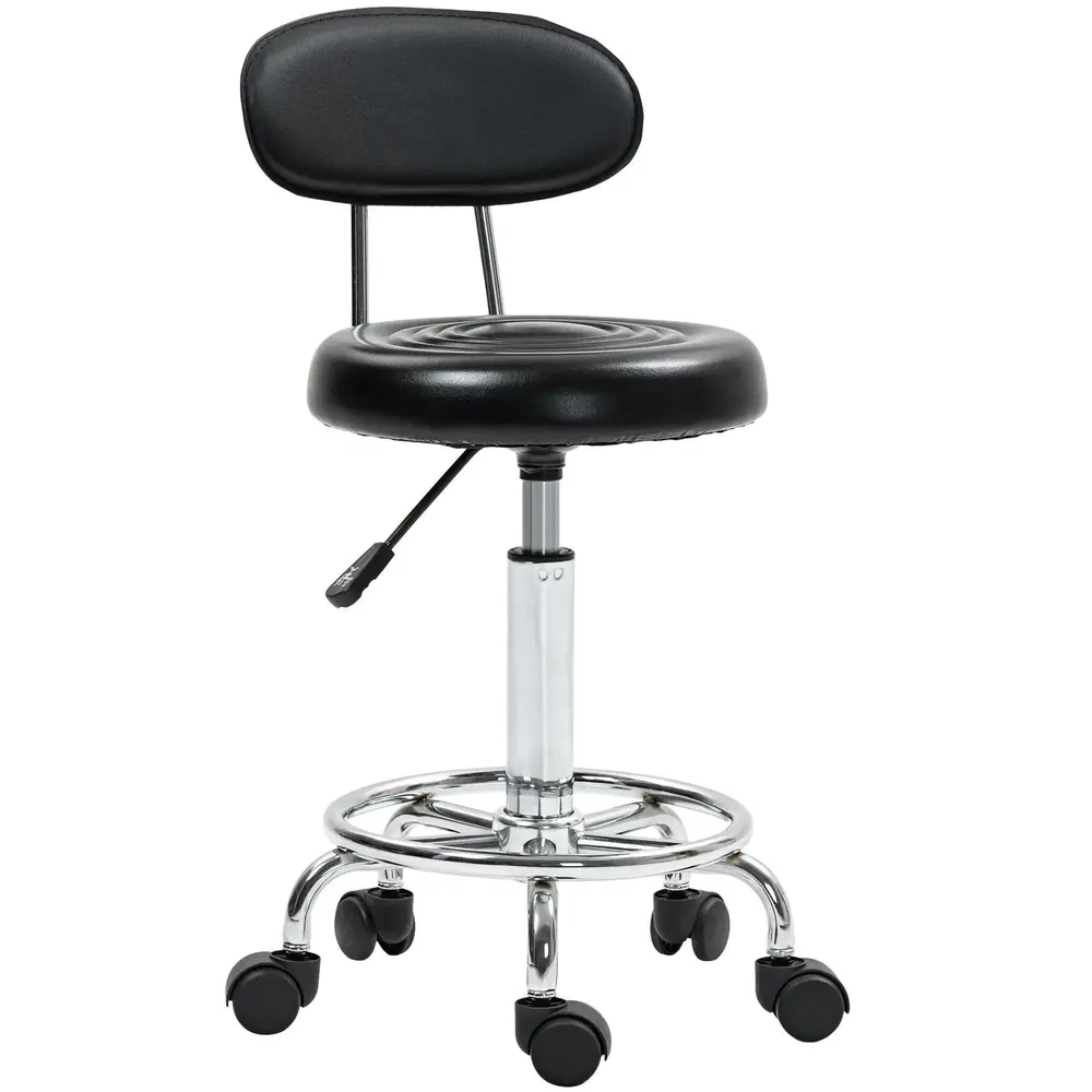 Rullande Pall Salongspall med Ryggstöd 32 x 40 x 70-86 Cm