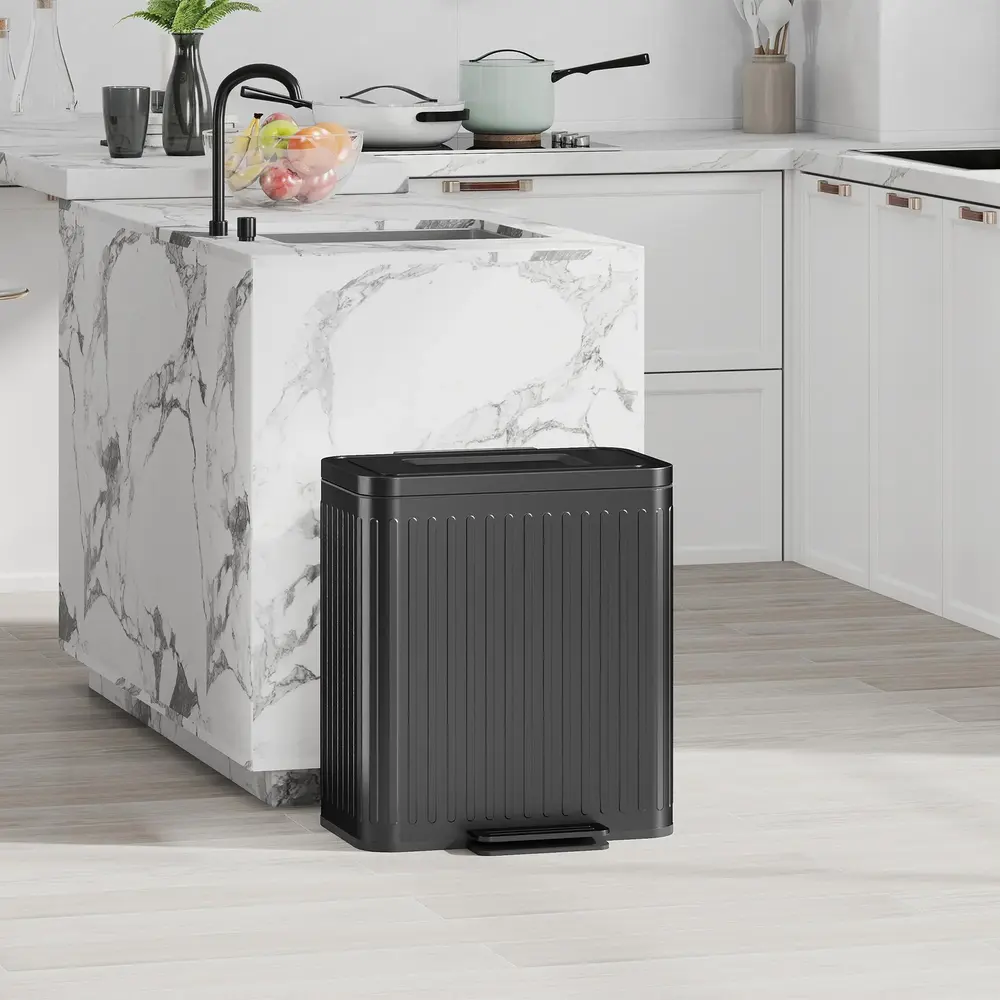 Soptunna med Fack för Avfallssortering 2 x 20 L