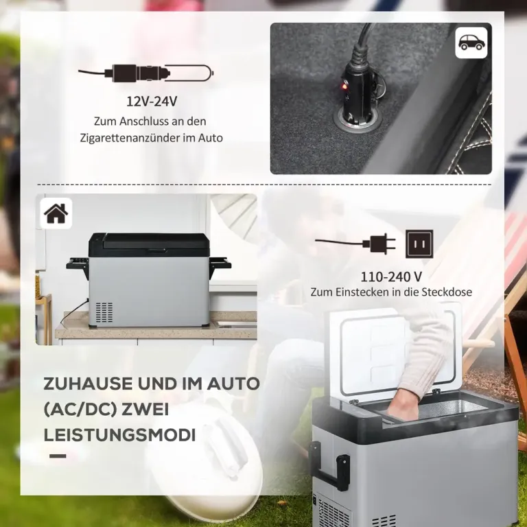 Bilkylskåp 50 L med Kompressor LCD-Skärm 2 Lägen