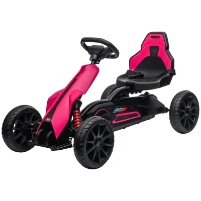 Gokart Trampbil för Barn Rosa av Metall och Plast för