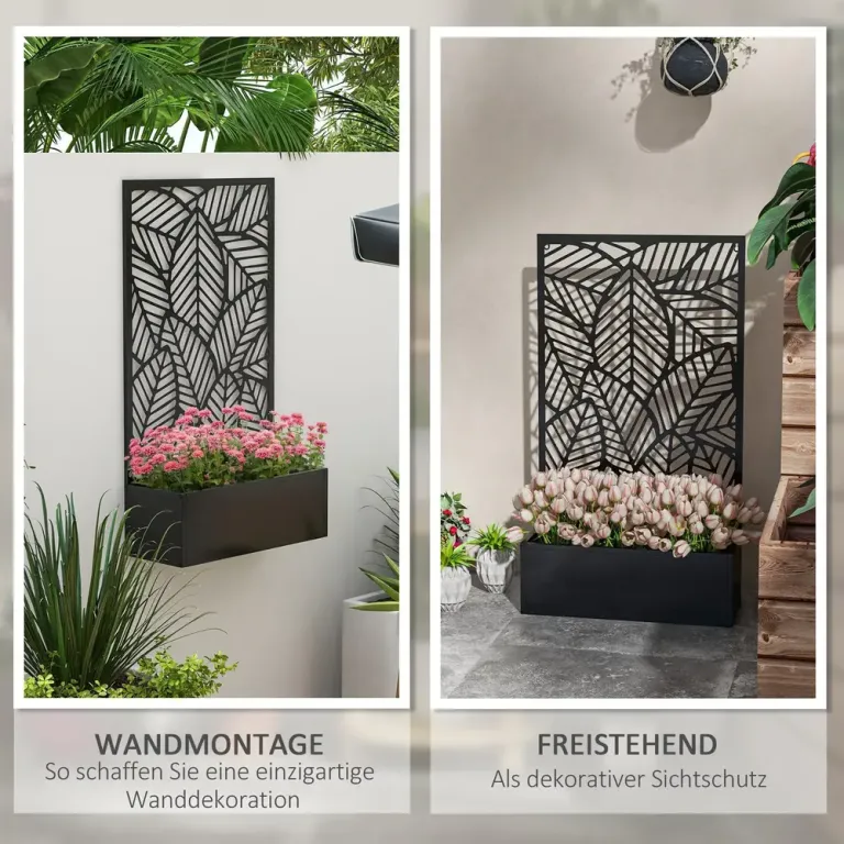 Blomlåda Väggmonterad Planter med Spaljé 61 x 23 x 113 cm