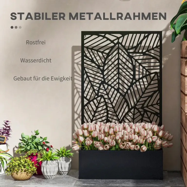 Blomlåda Väggmonterad Planter med Spaljé 61 x 23 x 113 cm