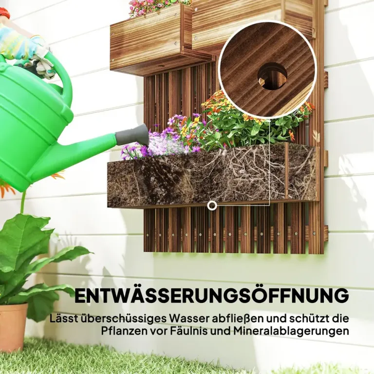 Blomlådor 3-pack för Väggmontering 60 x 16 x 80 cm