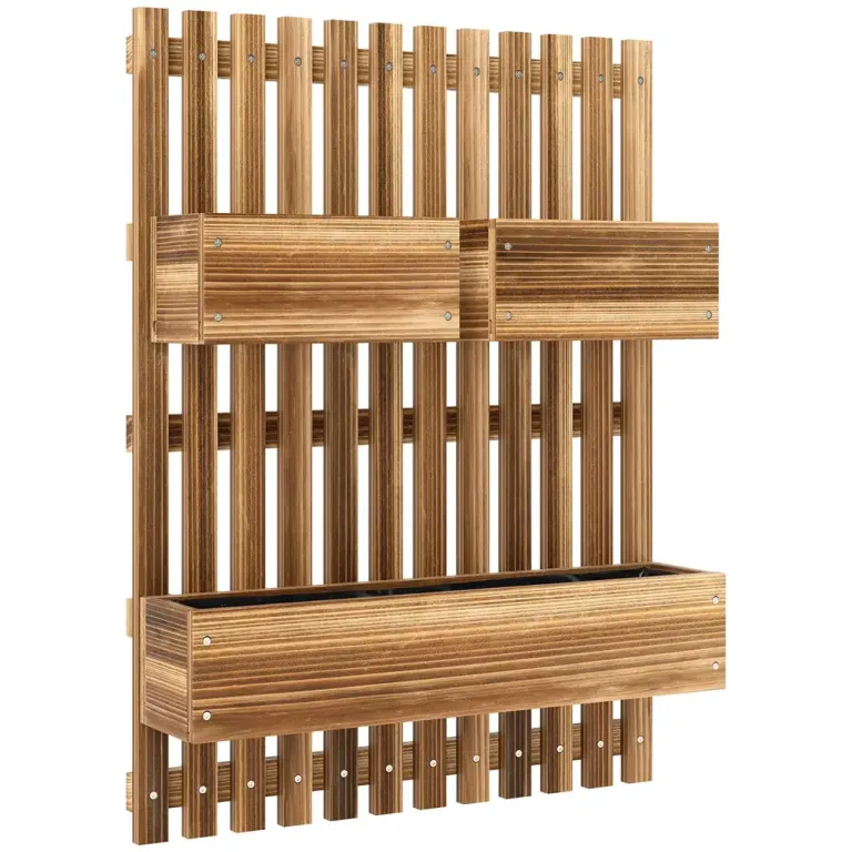 Blomlådor 3-pack för Väggmontering 60 x 16 x 80 cm