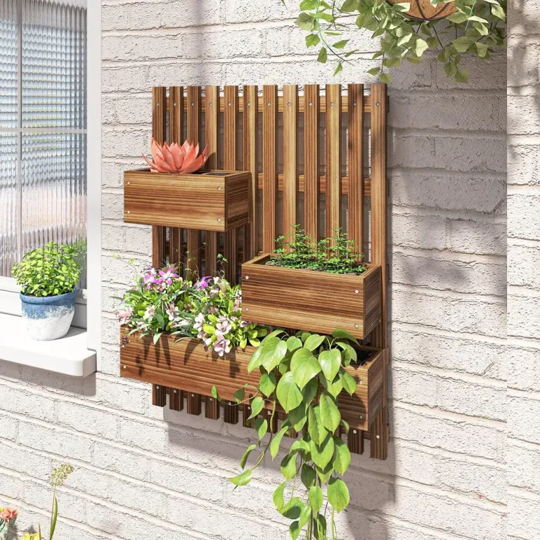 Blomlådor 3-pack för Väggmontering 60 x 16 x 80 cm