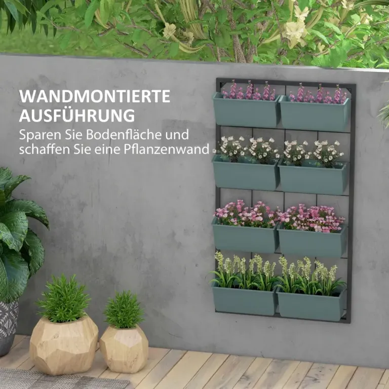 Blomställ Växtställ Mörkgrön av Metall Vägg Blomlådor