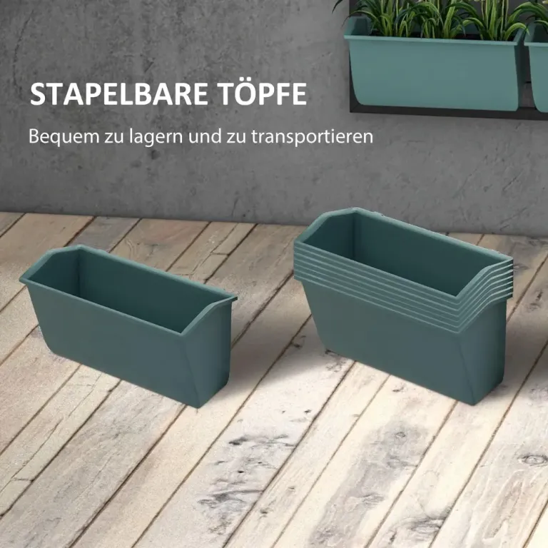 Blomställ Växtställ Mörkgrön av Metall Vägg Blomlådor