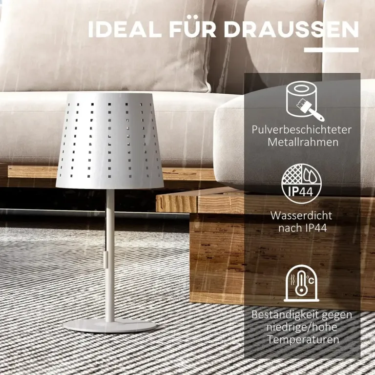 Bordslampa Utomhuslampa Ljusgrå av Plast LED Solar Lampa