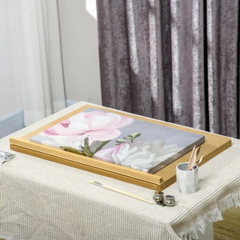 Bordsstafli Hopfällbart Justerbart Sitsstafli Bordsstaffli Bokträ