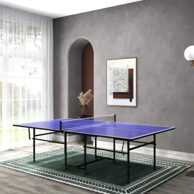 Bordtennisbord Pingisbord Blå av Stål Racketar Bollar