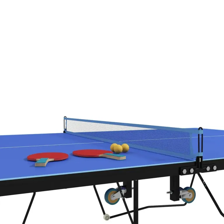 Bordtennisbord Pingisbord Blå av Stål Hjul