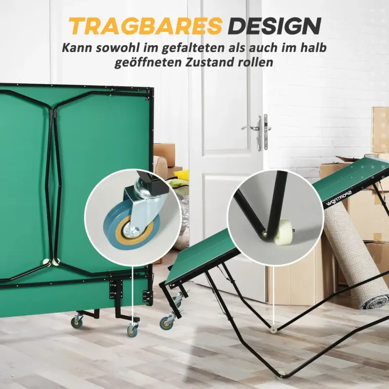 Bordtennisbord Pingisbord Grön av Stål och MDF Hopfällbart Standard