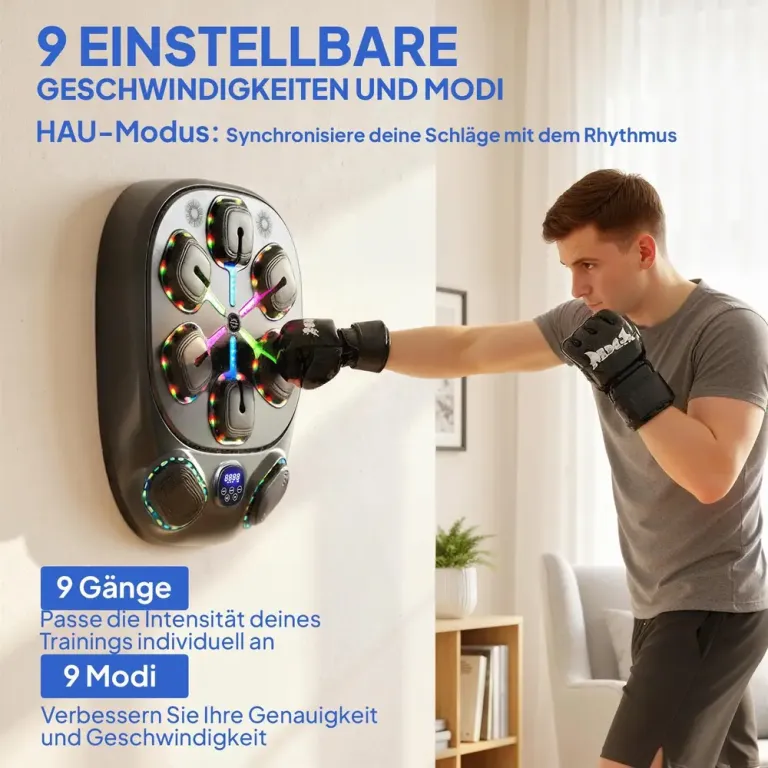 Boxningsmaskin Musikalisk Väggmonterad Svart Plast Bluetooth