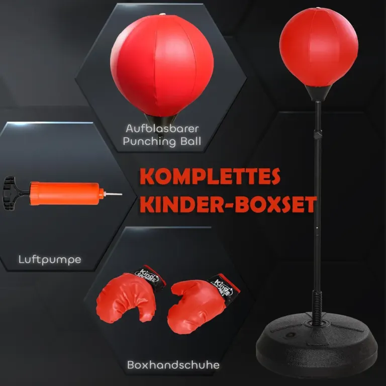 Boxningssäck för Barn med Boxningshandskar Höjdjusterbar