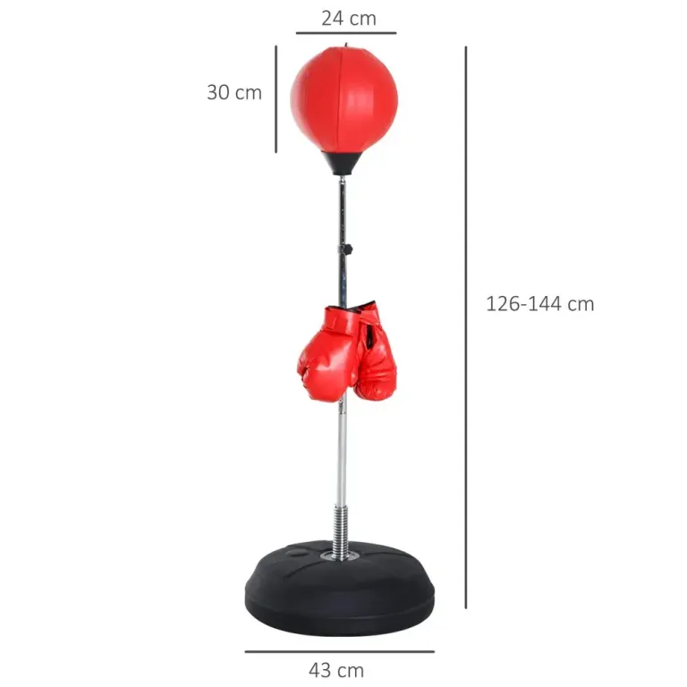 Boxningsset med Stansboll Höjdjusterbar 126–144 cm Fristående Barn