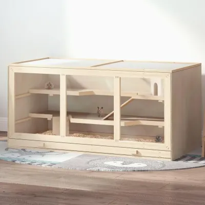 Hamsterbur och Gnagarlåda i Trä och PVC 115 x 57 x 55 cm