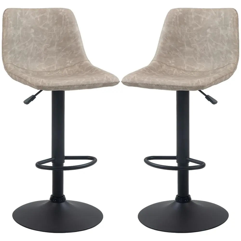 Barstolar Bistropallar Beige av Konstläder och Metall Set